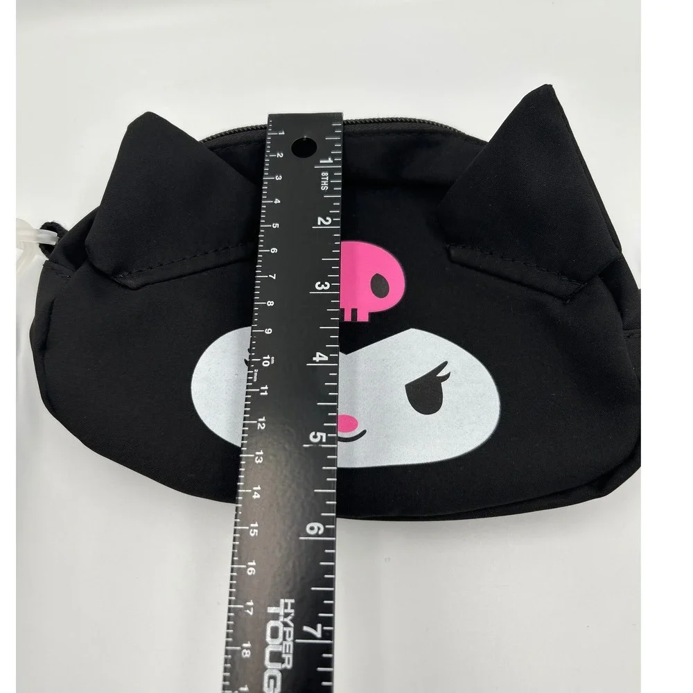 Sanrio Kuromi Black Canvas Crossbody Bag Adjustable Strap Small Purse Anime - Picture 6 of 7